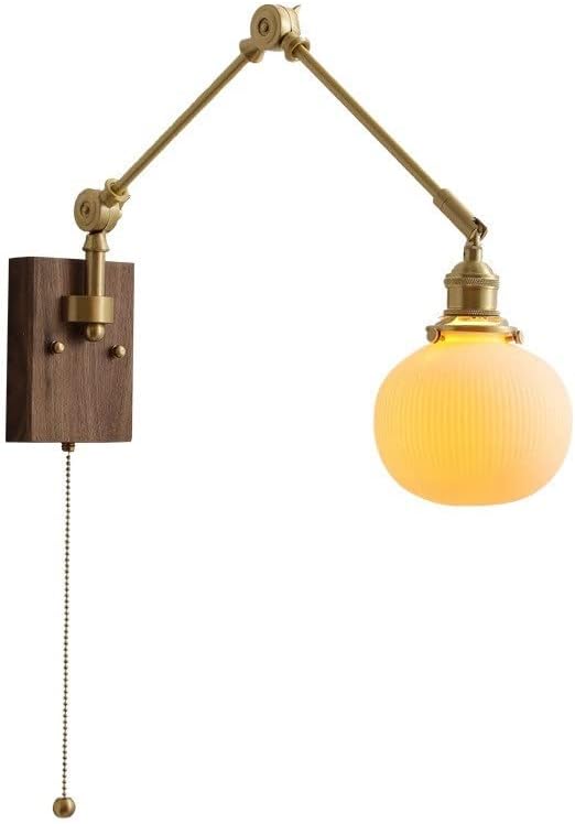Doubao бела керамичка топка LED lead wallидна светлина за полето за патент бакар долга рака лево и десно ротирачко светло на wallидот