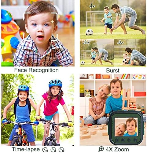 Prograce Kids Kids Водоотпорна камера HD 1080p Акционата камера за пакет за мали деца со 32 GB мемориска картичка класа 10 TF картичка
