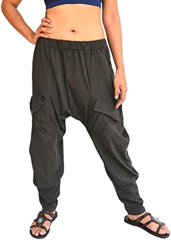 Sacoonee Casual Lounge панталони јога хареми панталони мажи жени 2 џебови памук