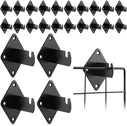 Сирал 24 парчиња црни решетки за држачи за монтирање најголемиот дел за мрежните панели за држачи во црна боја за продавница за облека за изложба на wallидови