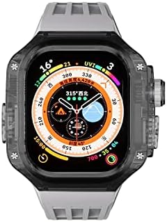 НЕЈЕНС 49мм Транспарентен Случај+Бенд За Гледање За Apple Watch Ultra 49mm Комплет За Модификација за iwatch серија 8 49mm