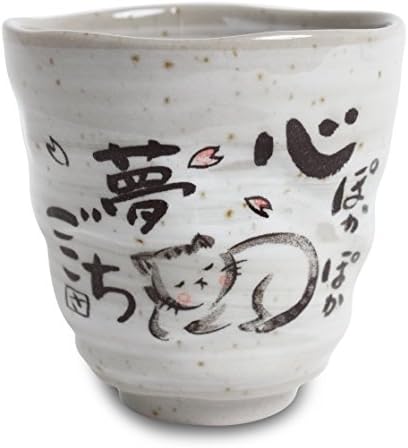 Mino Ware Јапонска грнчарија Јуноми Чаван чај чај за спиење Мачка Санаегама направена во Јапонија ksy008