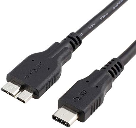 QCES USB C до USB 3.0 Micro B Cable, USB-C 3.1 Gen 2 Chable Cable 3.3ft Надворешен хард диск кабел Компатибилен со MacBook Pro/Air