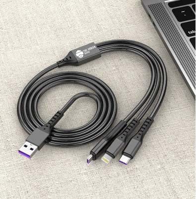 Theurgangeek 3 во 1 кабел за полнење, 4 ft најлонски кабел за полнење со плетенка, 66W USB C полнење, кабел со USB C + компатибилен со iPhone конектор + микро USB