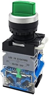SNKB LA38 LED селектор на копчето за притискање Ротари прекинувач 2 3 Позиција Светло заклучување 1NONC осветлен сребрен контакт 22мм LA38-11XD/21
