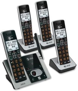 AT & T CL82413 Dect 6.0 безжичен телефон со систем за одговарање - 4 слушалки, црна