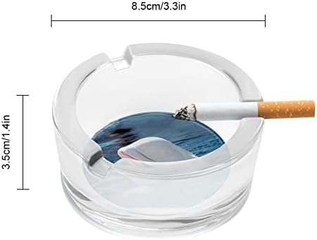 Белуга кит стаклен пепелник за цигари цигари класичен кружен кристален пепел
