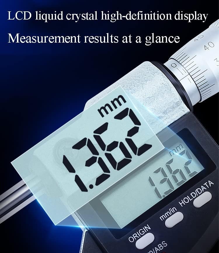 Електронски микрометар Aagaza, 0-25mm Дигитална точка Двоен врв Микрометар, мерач на мерач 0,001мм Дебелина за мерење на мерачи, совети за карбид/378