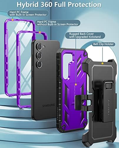 Fntcase За Samsung Galaxy S23-Плус Случај: Тежок Цврст Заштитен Капак Отпорен На Удари со Футрола за Ремен-Клип &засилувач; Kickstand | Заштита