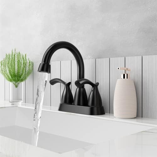 Тапаци за бања, 2 рачки од 4 инчи широко распространета тапа за мијалник за бања, модерна 360 степени вртливата шипка за мијалник,