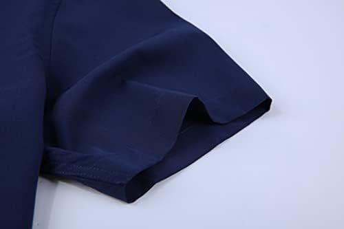 Кошули за фустани со масти на Warhorsee, кратки ракави за кратки ракави, 4-насочно истегнување на брчки, бесплатно копче надолу кошула