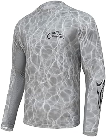 Рибохолична изведба на риболов кошула - UPF 50+ долг ракав - лабава стил на вклопување - дишење - брза заштита од сонце за сушење