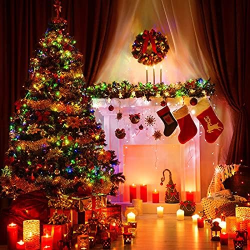 Божиќни светла на Зафаела, лесни светла, 2 пакувања 17ft 50 LED LED батерии управувани со жица со тајмер, водоотпорни мини светла за надворешно затворено Божиќно дрво град
