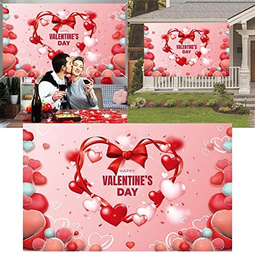 Назад Знамето За Ѕид Среќен Денот На Вљубените Банер Големи Димензии Црвено Срце Денот На Вљубените Позадина Банер Денот На Вљубените Партија
