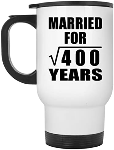 Дизајнирајте ја 20-Годишнината Во Брак За Квадратен Корен од 400 Години, Бела Патна Кригла Изолирана Гимнастика Од Нерѓосувачки Челик 14оз, Подароци