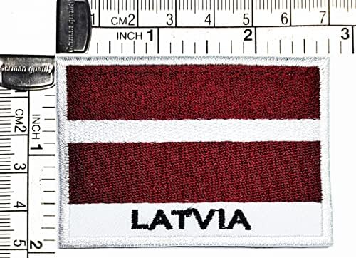 Кленплус 1, 7Х2, 6 ИНЧИ. Латвија Знаме Лепенка Воено Тактичко Знаме Амблем Униформа Костим Шие Железо На Закрпи Земја Национално Знаме Везени Апликации Значка