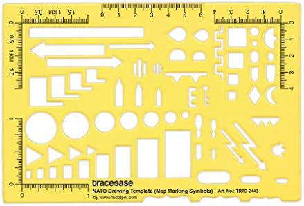 Traceease Nato Charkite Themplate Воена мапа означувајќи изготвување на матрица, дизајнирање на урнек за мерење на владетел