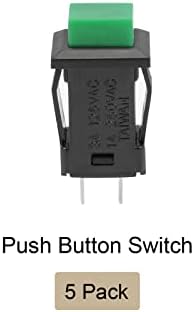 Прекинувач за копче за притискање на подметнување на подлогата 1NO копче за спуштање на плоштади, [за светло реле] - 12мм / зелена / 5 компјутери