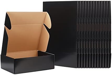 Exyglo испорака картонски кутии за мал бизнис, пакување и испраќање, 12x9x4 - пакет од 20, црно