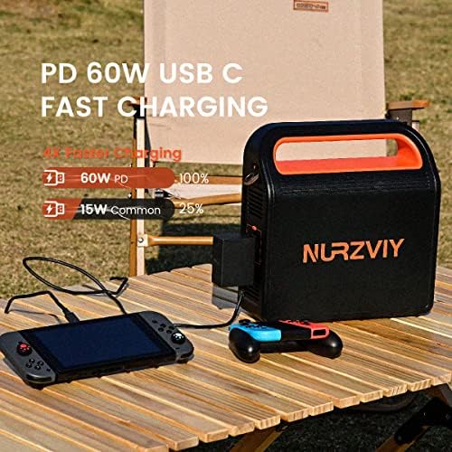 Преносна електрана Nurzviy Откријте 300, 288Wh Резервна литиум батерија, 80000mAh чист синусен бран за вонредна состојба за кампување