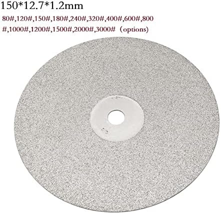 Anifm 6 во 150мм 80-3000 решетки со дијамантски обложени дискови со рамен лапидарско тркало за лапидарско полирање за мелење на накит за накит Jade 1 парчиња
