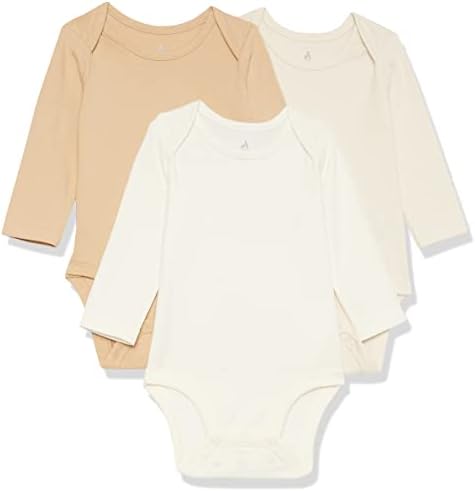 Амазон свесен унисекс бебиња со дрес на дрес со долг ракав, пакет од 3