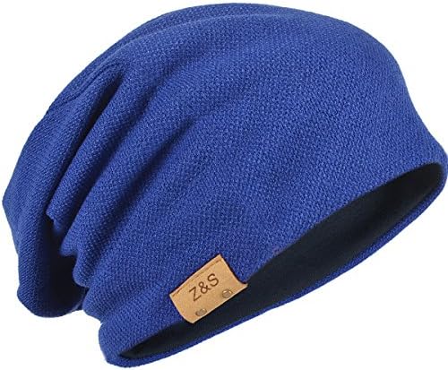 Forbusite slouch beanie капа за мажи жени лето зима долга и преголема капаче на черепот, Royal Blue