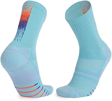 Кошаркарски чорапи ANSRJ за мажи или жени, елитни атлетски перничиња со екипаж со компресија со лак 3-пакет