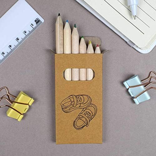 Азееда 6 Х Детски Чевли Кратки моливи од 85 мм/Комплет Моливи Во Боја