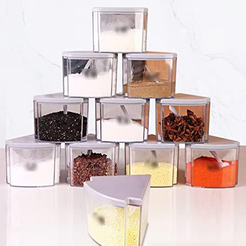 Petphindu Condiment садови за храна тегли и канистри зачини со зачини шишиња зачинети тегли со двојни слоеви ротирачки сезонски кутии пластична работна површина за складир