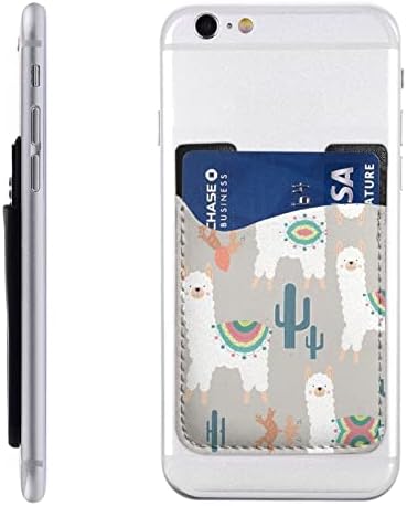 Gagaduck llama limesive телефонски мобилен телефон стап на картички за ракав за ракав држач за лична карта компатибилен со повеќето паметни телефони