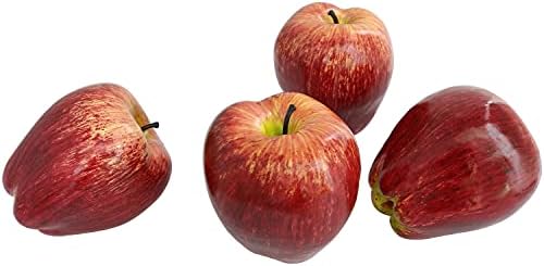 Лонгдекс Вештачко Црвено Јаболко 4 ПАРЧИЊА Висока Симулација Пластични Лажни Црвени Јаболка Реален Модел На Вештачко Овошје За