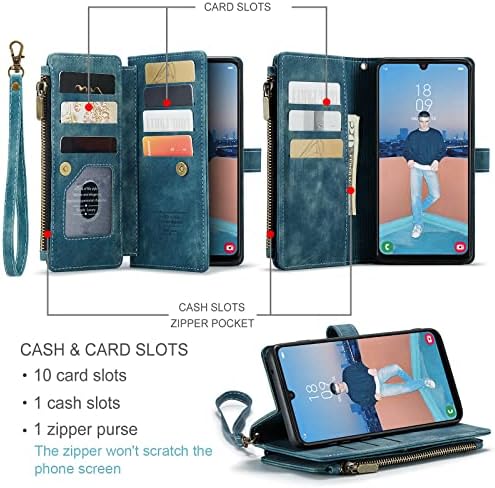 Asuwish Телефон Случај За Samsung Galaxy A54 5G Паричник Покритие И Калено Стакло Заштитник На Екранот Кожа Флип Кредитна Картичка