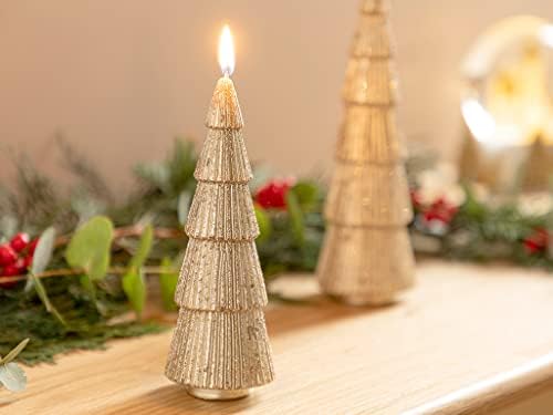 Ламодахоме Божиќно Зимско Дрво Декоративна Свеќа 5. 2х5, 2х14, 5 Златни Новогодишни Специјални Серии Центри За Маса За Прослава