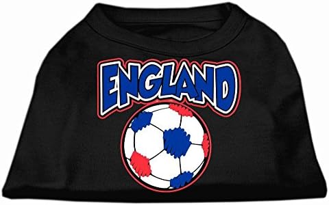 Производи за миленичиња миленичиња Англија фудбалски екран за печатење кошула, средна, црна боја