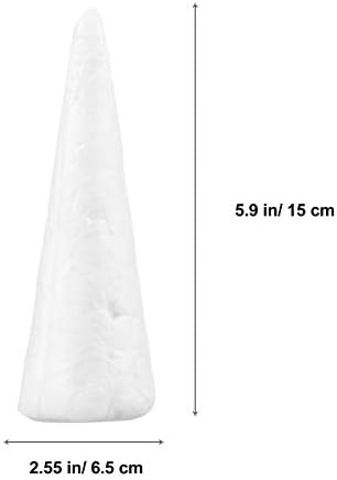 Sewroro 15 парчиња пена бели конуси конуси од пена за занаети за DIY разни големини на конуси од пена за табела за табела за занаетчиски