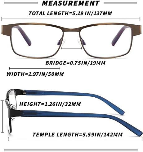 ЈЈВЕЛ 4 Пакет Сино Светло Блокирање На Машки Очила За Читање, Метални Компјутерски Читачи Очила За Мажи Со Удобност Пролетна Шарка,