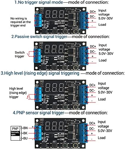 ILAME DC 5-30V Trigger Trigger MOS Switch 400W 0,1-999 минутен циклус за одложување на циклусот Модул за одложување на модулот за соленоиден