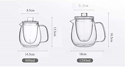 KMMK стаклена котел за стакло, чајник чајник чајник чајник чајник чајник отпорен на топлина чај со висока температура чај сет домашен