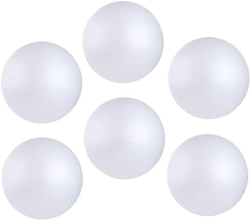 CCINEE 6PCS бели топчиња од пена, 6 инчи тркалезни полистирен занаетчиски топки за пена за уметнички занаетчиски училишни училишни проекти