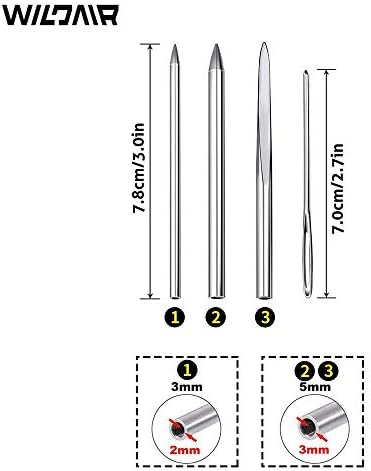 Wildair Marlin Spike со 6 игли за лакирање/FIDs за Paracord или кожа Paracord Fid Set Paracord Lacing Stewing игли за шиење и алатка за измазнување