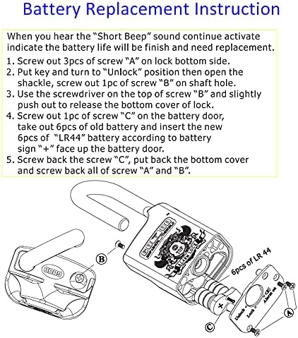 Alarm Alarm Padlock - Заклучување на алармот за безбедност на тешки грб - Звук на аларм од 120dB - Доказ за временски услови за камион во продавница