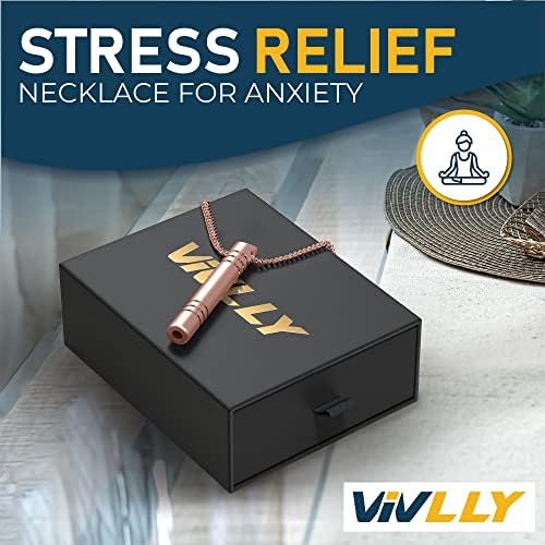 Vivlly стрес олеснување умливо дишење ѓердан за вознемиреност, стрес и релаксација. Приврзокот поддржува вежби за медитација и умност,