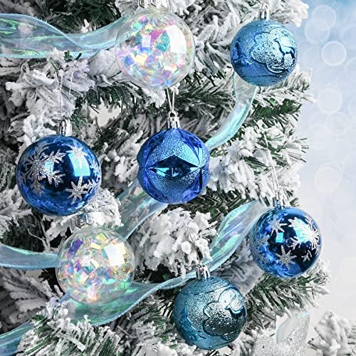 Brign Brignal украси од сини Божиќни украси: Орнаменти од топки за украси на новогодишни елки, разнишано озборувачки декор, 2,36