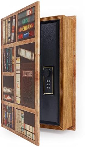 Книга за дрвени украси Безбедно, Антички украси за пренасочување книги со заклучување на комбинација на тајни оддели, кутија за складирање