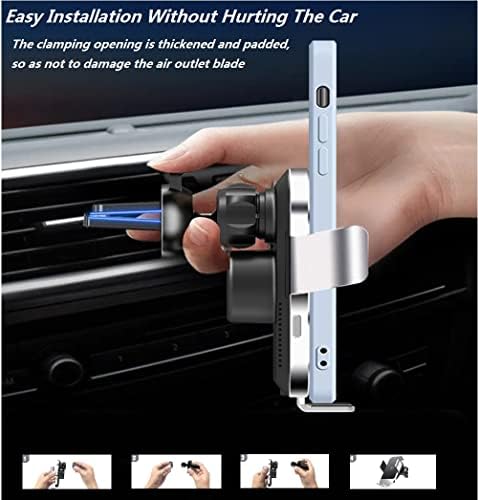 Полнач за безжичен полнач за автомобили за iPhone, 15W Qi Брзо полнење на држач за автоматско прицврстување на автомобили, монтирање на