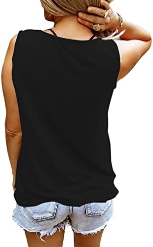 Topенски резервоар без ракави врвови лабава вклопена летна мода секси -маичка за вратот на вратот на врвот