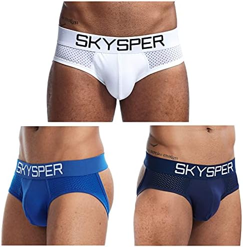 Skysper Men's Jockstrap Dishatable Mesh Cotton Cotton Contек каиш машка долна облека, атлетски поддржувачи за мажи