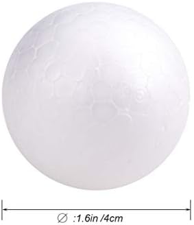 Холибана Дома Декор 10 Пак 1. 6 инчи бели топчиња од пена топки занаетчиска пена за DIY уметност Божиќно домаќинство, училишни