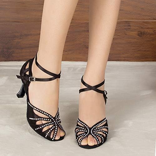 Aoqunfs rhinestones Ballroom Dance Dance Shoes Women Latin Latin Salsa Practice Perfermence Wedding Fart Dancing Shoes, YCL162